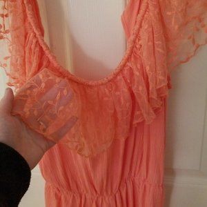 Short Romper with Lace sleeveless style open back